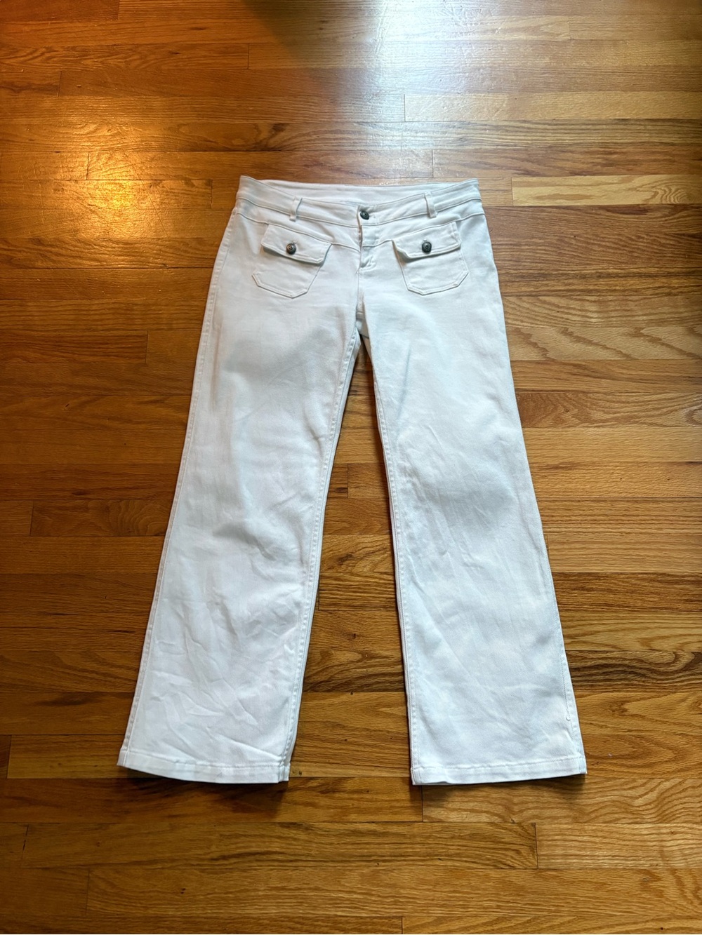 Princess Polly White Jeans with Front Flap Pockets